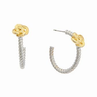Juvell 18k Gold Over Brass Two-Tone Knot Hoop Earrings