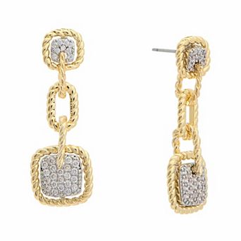 Juvell 18k Gold Plated Cubic Zirconia Dangle Earrings