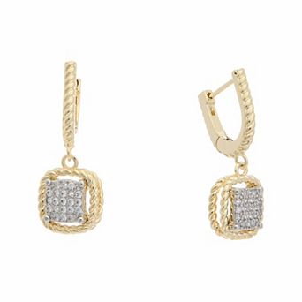 Juvell 18k Gold Over Brass Cubic Zirconia Dangling Earrings