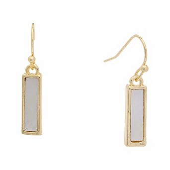 Juvell 18k Gold Over Brass Mother-of-Pearl Dangling Earrings