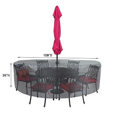 Round/Square Table Chair Cover Ultimate Protection for Your Outdoor Furniture Velcro