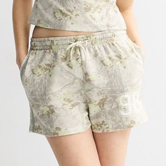 Juniors' SO® Sporty Camouflage Allover Print Fleece Shorts