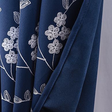 Lilian Embroidered Blackout Luxurious Decorative Grommet Curtain Panel