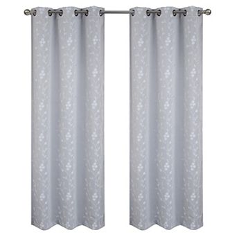 Lilian Embroidered Blackout Luxurious Decorative Grommet Curtain Panel