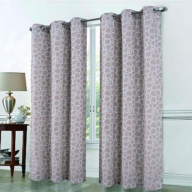 Jasper Lurex Curtain Panel Set Geometric Sparkle, 2-Pack Grommet Panels, Easy Care
