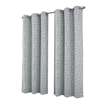 Jasper Lurex Curtain Panel Set Geometric Sparkle, 2-Pack Grommet Panels, Easy Care