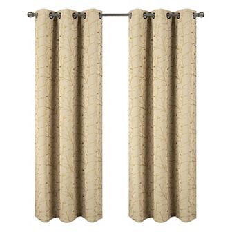 Luciana 2 Pack Embroidered Blackout Luxurious Decorative Grommet Curtain Panel