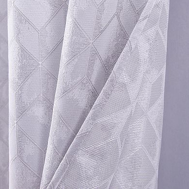 Cubix Jacquard Grommet Luxurious Modern Design Curtain Panel