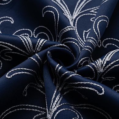 Kimber 2 Pack Embroidered Blackout Luxurious Decorative Grommet Curtain Panel