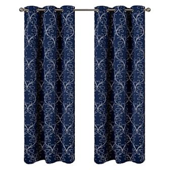 Kimber 2 Pack Embroidered Blackout Luxurious Decorative Grommet Curtain Panel