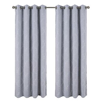 Kimber 2 Pack Embroidered Blackout Luxurious Decorative Grommet Curtain Panel