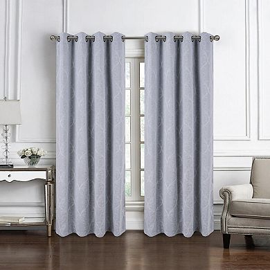 Kimber Embroidered Blackout Luxurious Decorative Grommet Curtain Panel