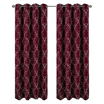 Kimber Embroidered Blackout Luxurious Decorative Grommet Curtain Panel