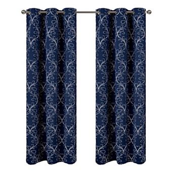 Kimber Embroidered Blackout Luxurious Decorative Grommet Curtain Panel