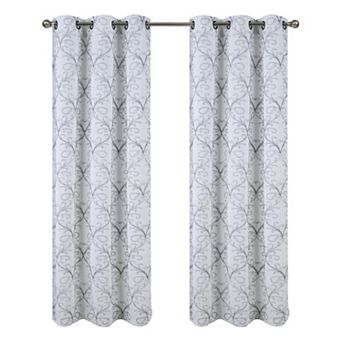 Kimber Embroidered Blackout Luxurious Decorative Grommet Curtain Panel