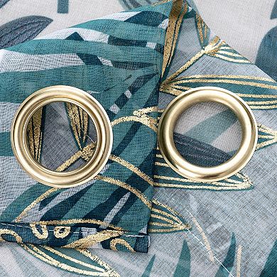 Fern Foil Printed Doily Luxurious Decorative Grommet Curtain Panel