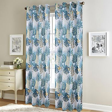 Fern Foil Printed Doily Luxurious Decorative Grommet Curtain Panel