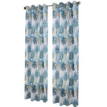 Fern Foil Printed Doily Luxurious Decorative Grommet Curtain Panel