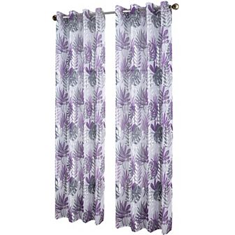 Fern Foil Printed Doily Luxurious Decorative Grommet Curtain Panel