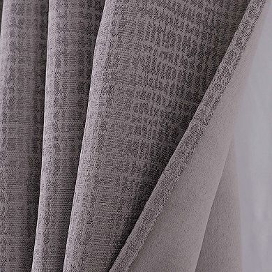 Demi Luxurious Jacquard Blackout Grommet Curtain Panel Elegant Texture with Light Control