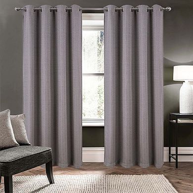 Demi Luxurious Jacquard Blackout Grommet Curtain Panel Elegant Texture with Light Control