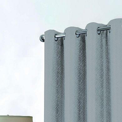 Calypso Shimmer Curtain Panel Set Abstract Jacquard, Grommet Top, Subtle Shine, Machine Washable