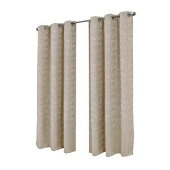 Calypso Shimmer Curtain Panel Set Abstract Jacquard, Grommet Top, Subtle Shine, Machine Washable