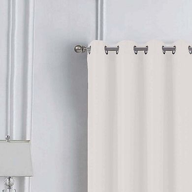 Cindy Window Curtain Panel Set Textured Jacquard Design, Grommet Top, Elegant & Machine Washable