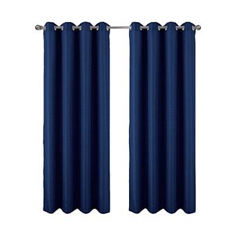 Cindy Window Curtain Panel Set Textured Jacquard Design, Grommet Top, Elegant & Machine Washable