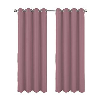 Cindy Window Curtain Panel Set Textured Jacquard Design, Grommet Top, Elegant & Machine Washable