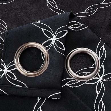 Gable Embroidered Blackout Luxurious Decorative Grommet Curtain Panel