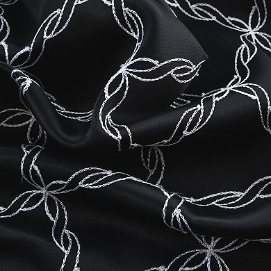 Gable Embroidered Blackout Luxurious Decorative Grommet Curtain Panel