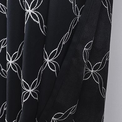 Gable Embroidered Blackout Luxurious Decorative Grommet Curtain Panel