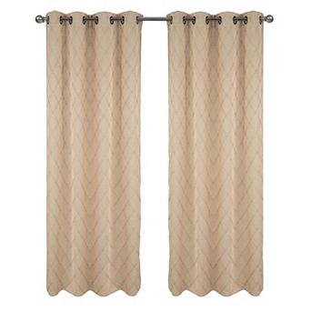 Gable Embroidered Blackout Luxurious Decorative Grommet Curtain Panel