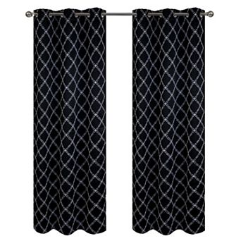 Gable Embroidered Blackout Luxurious Decorative Grommet Curtain Panel