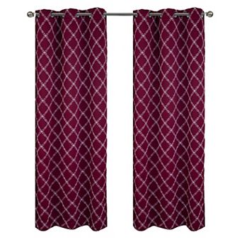 Gable Embroidered Blackout Luxurious Decorative Grommet Curtain Panel