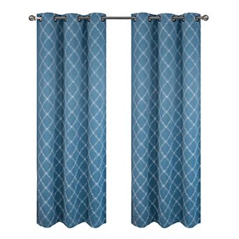 Gable Embroidered Blackout Luxurious Decorative Grommet Curtain Panel