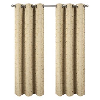 Luciana Embroidered Blackout Luxurious Decorative Grommet Curtain Panel