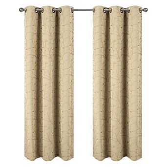 Luciana Embroidered Blackout Luxurious Decorative Grommet Curtain Panel