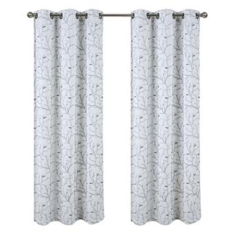Luciana Embroidered Blackout Luxurious Decorative Grommet Curtain Panel