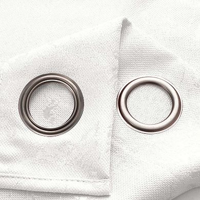 Cosmo Shimmer Curtain Panel Set Marble-Inspired Texture, Grommet Top, Elegant & Washable