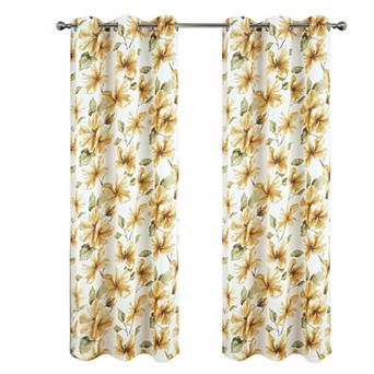 April Printed Blackout Luxurious Decorative Grommet Curtain Panel