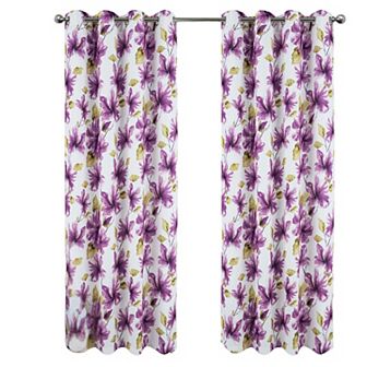 April Printed Blackout Luxurious Decorative Grommet Curtain Panel