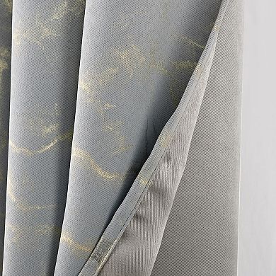Heidi Halo Foil Blackout Luxurious Decorative Grommet Curtain Panel