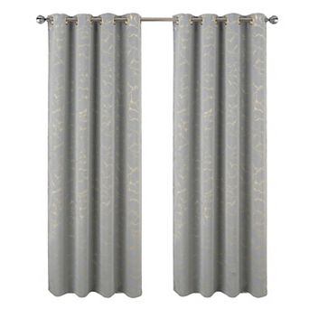 Heidi Halo Foil Blackout Luxurious Decorative Grommet Curtain Panel