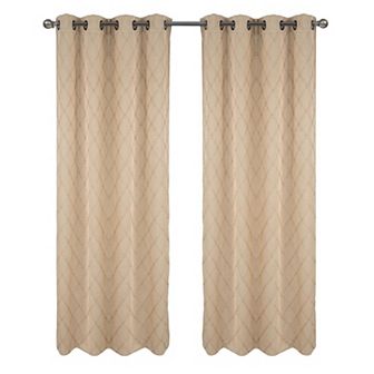Gable 2 Pack Embroidered Blackout Luxurious Decorative Grommet Curtain Panel
