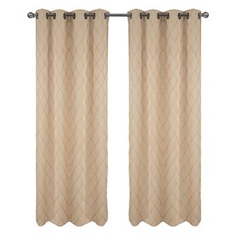 Gable 2 Pack Embroidered Blackout Luxurious Decorative Grommet Curtain Panel