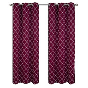 Gable 2 Pack Embroidered Blackout Luxurious Decorative Grommet Curtain Panel