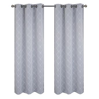 Gable 2 Pack Embroidered Blackout Luxurious Decorative Grommet Curtain Panel