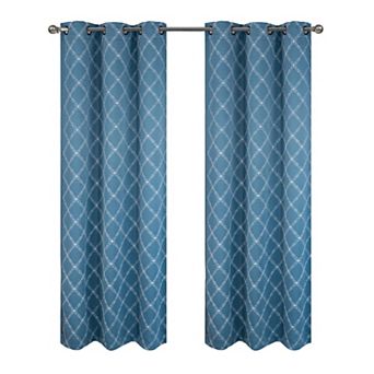 Gable 2 Pack Embroidered Blackout Luxurious Decorative Grommet Curtain Panel
